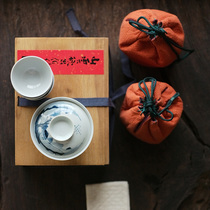 Early Lotus Hall Jingdezhen Antique blue and white glaze Kangxi Landscape set Cover bowl Product Cup Mi Yunzhai