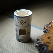  In the early days Lotus Hall Jingdezhen Fanshantang charcoal stove hand-painted blue and white tea stove wind stove pottery clay tea stove