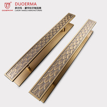 Hotel pure copper carved door handle copper door handle wooden door brass large handle glass door bronze door handle