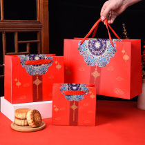 Chinese style hand-held paper bag with blessing pattern gift packaging bag holiday gift bag red festive return gift bag in stock