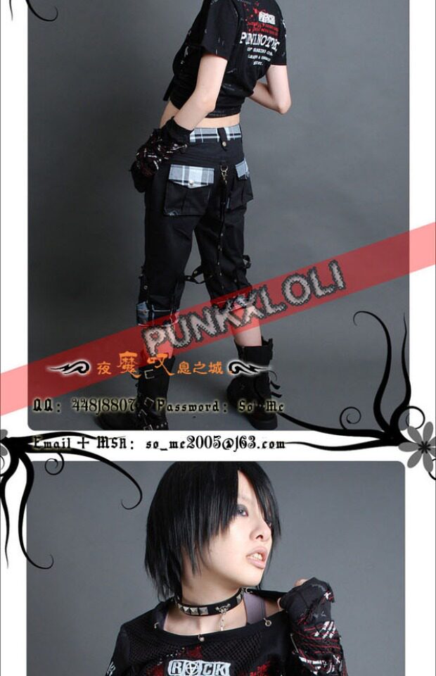 Перчатки ╋魔叹╋ glp 别针绑带套指袖套 mad视觉kera朋克punk 395br 单只