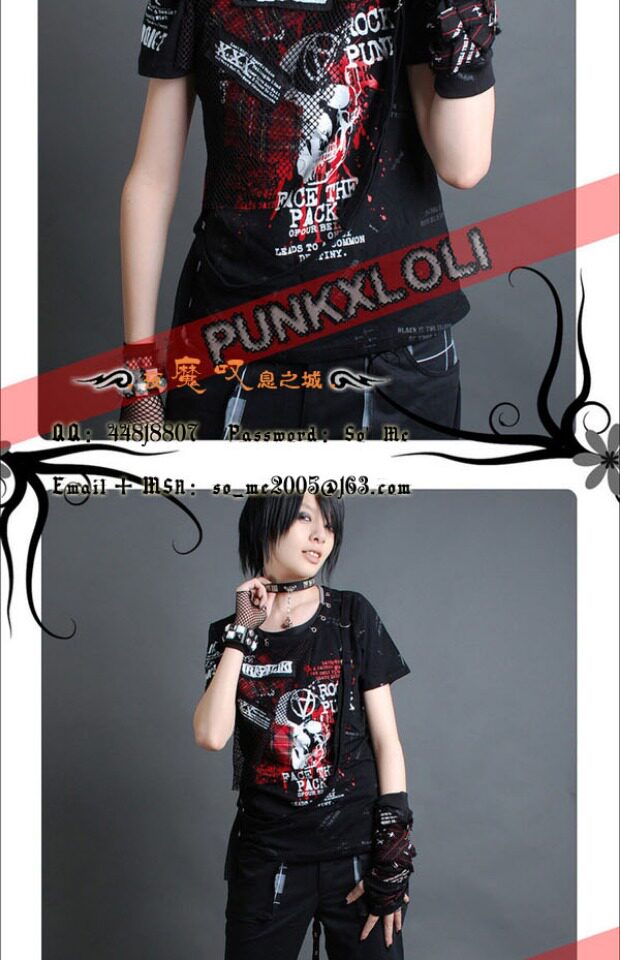 Перчатки ╋魔叹╋ glp 别针绑带套指袖套 mad视觉kera朋克punk 395br 单只