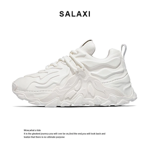 Salaxi/莎莱茜 Однотонные белые кеды на платформе, кроссовки, городской стиль, увеличивают рост