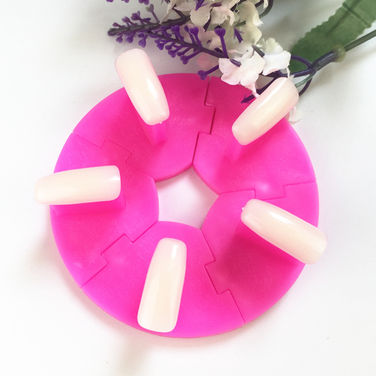 Manicure detachable lotus seat practice nail display stand beginners random color practice novice rack nail tool
