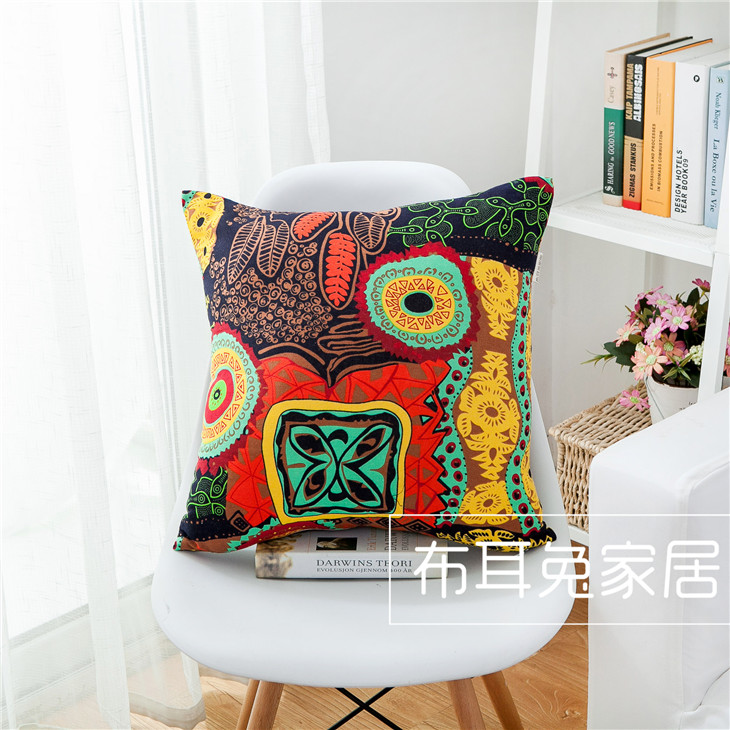 Bar Cafe Phong cách Đông Nam Á Phong cách quốc gia Dark Vintage Cotton Hug Gối Case Đệm Vỏ Gối - Trở lại đệm / Bolsters gối tựa đầu cao su non