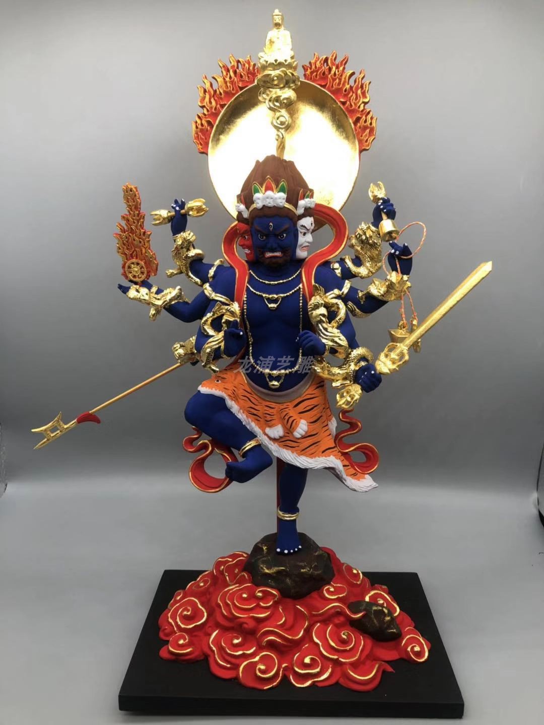 秽迹金刚乌枢沙摩明王木雕如法唐密佛像摆件供奉总高32cm佛身20cm