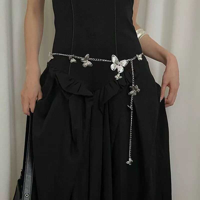 Retro Metal Butterfly Waist Chain, Niche Design, High-End Feel, Multifunctional Fashion Body Chain, Popular Waist Belt Accessory