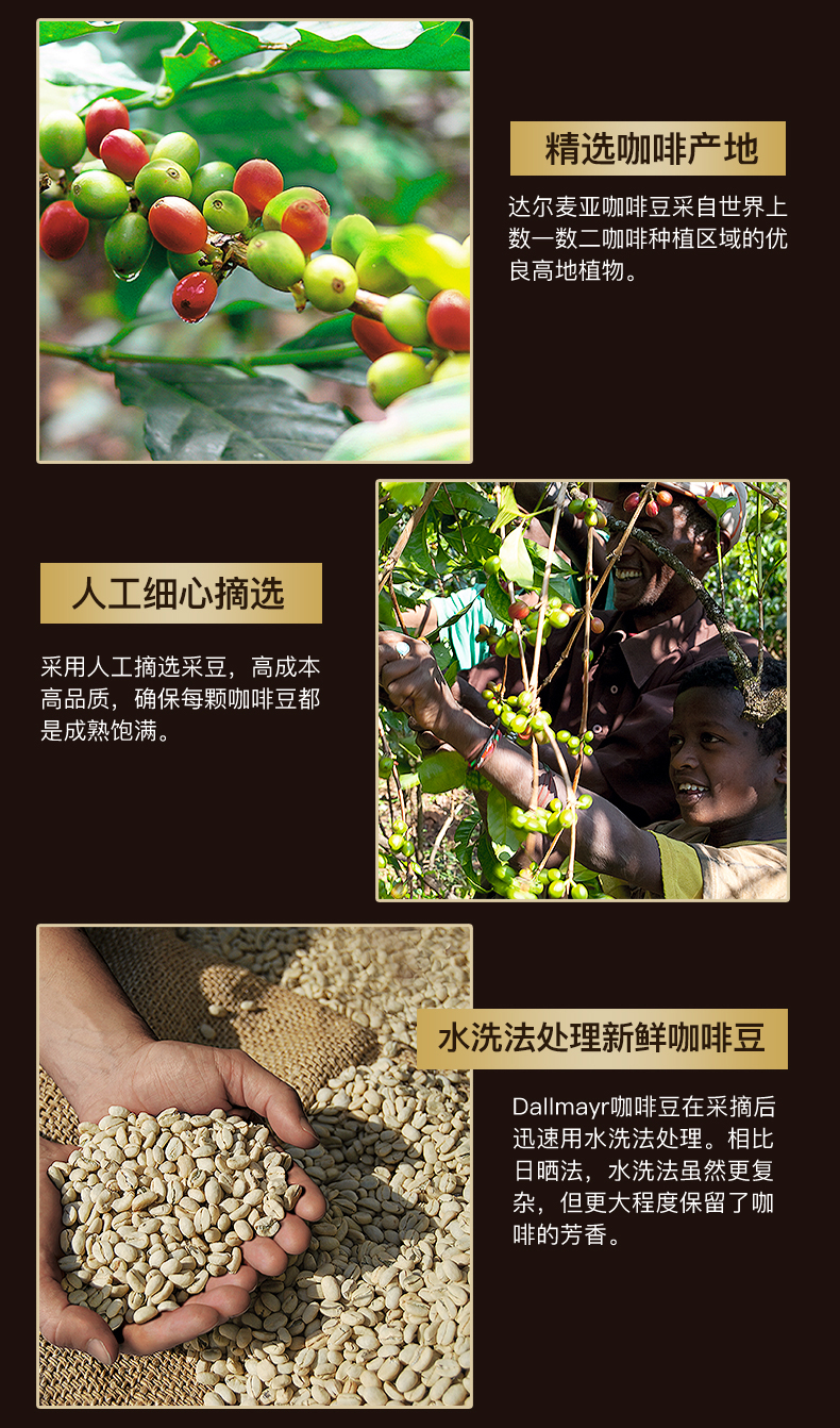 德国原装进口 麦德龙 Dallmayr 达尔麦亚 阿拉比卡咖啡豆 500g*2袋 图5