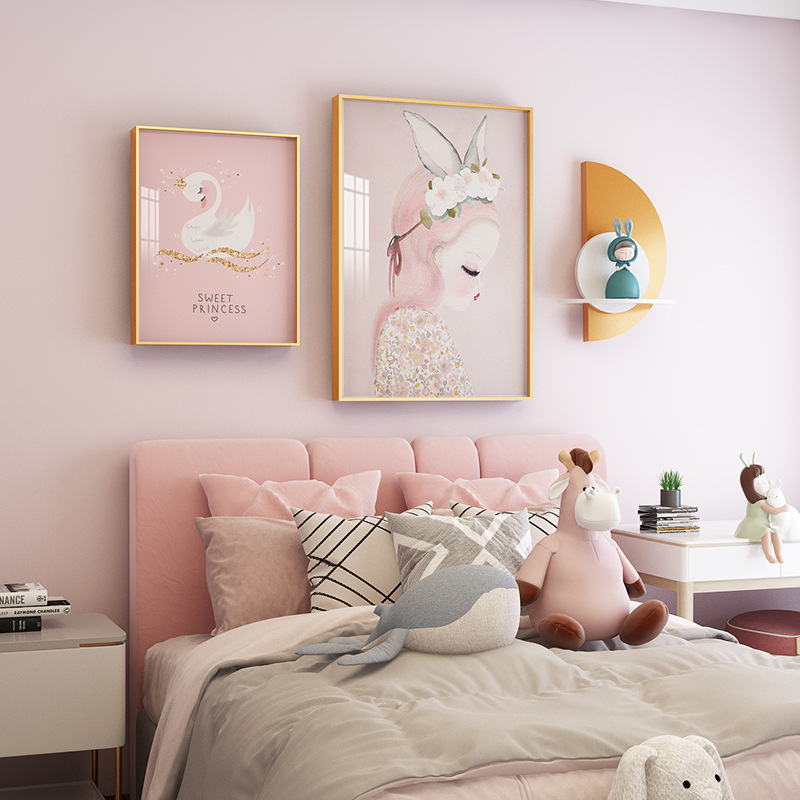 Bedroom bedside decorative painting modern simple princess room hanging picture boys girls children room cartoon hanging picture