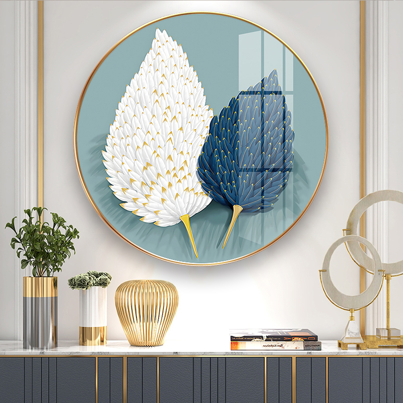 Light and luxurious entrance round Xuanguan Decorative Painting Corridor Aisle Background Wall Living Room Crystal Porcelain Mural Dining Room Dining Table Hanging Painting