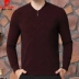 Áo len cashmere chính hãng 100% nguyên chất 2018 mùa đông cashmere áo len nam cổ chữ V dày áo len nam đan len đáy quần áo thể thao Áo len Cashmere