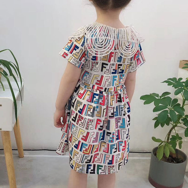 European and American children's clothing girls doll collar dress