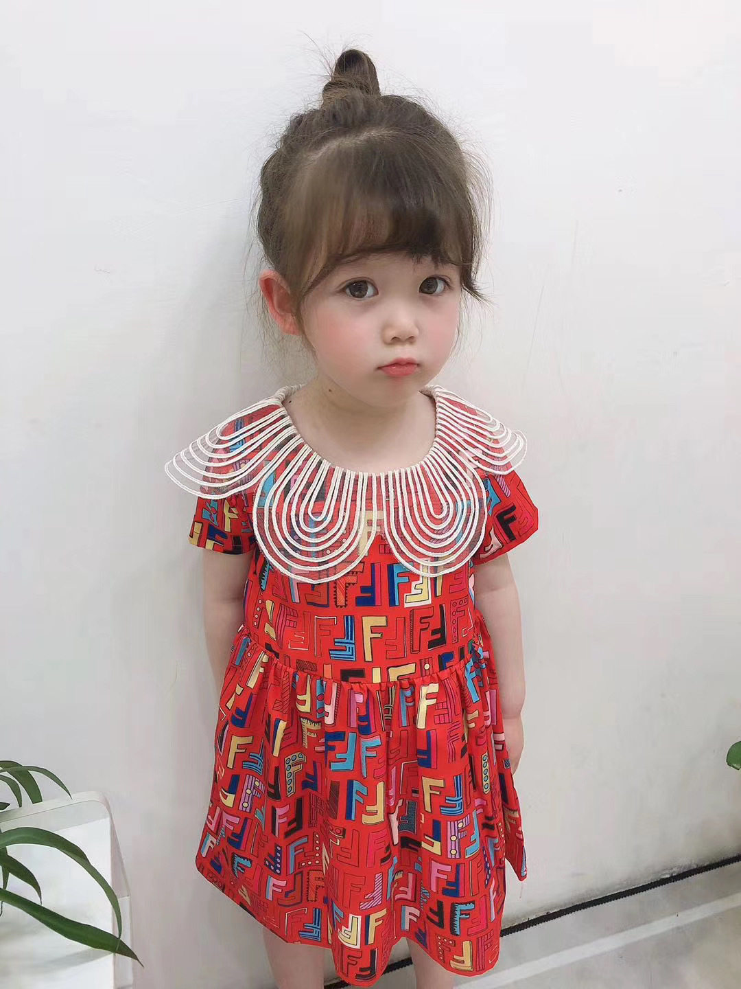 European and American children's clothing girls doll collar dress