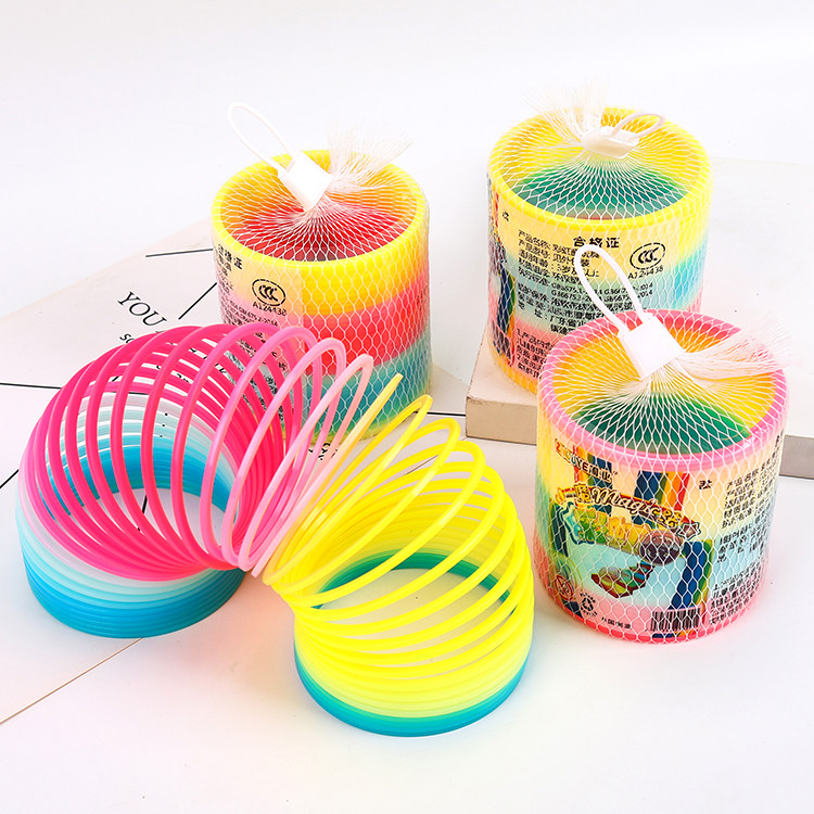 Magic Rainbow ring toy children's puzzle glowing elastic adult performing pull ring large-scale balancing coloured spring ring