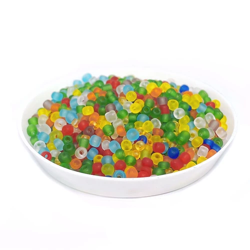 Стеклянные прозрачные матовые кремовые бусины, 2mm, 3mm