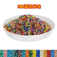 2 мм смешанного цвета серебряный сердечник рисовой жемчуг