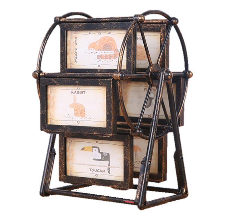 In Stock Japanese Genuine Ferris Wheel Photo Frame for 12 Photos, Bronze Vintage Style In Stock Japanese Genuine Ferris Wheel Photo Frame for 12 Photos, Bronze Vintage Style
