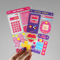 Cute Ins Teenage Hearts Hands Tent Sticker Suit Han Elementary Fresh Cartoon Decor Phone Computer Local Sticker