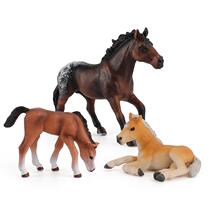 Cross-border ranch horse farm horse brush worker simulation set model micro world interesting farm figure set
