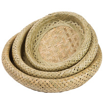 Bamboo basket handmade fruit basket egg basket storage basket bamboo basket round bamboo plate kitchen dustpan sieve tableware