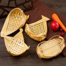 Bamboo basket tray dustpan Japanese snack plate peanut snack plate small crisp meat plate hotel creative net red tableware