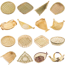 Handmade bamboo basket small dustpan bamboo woven products commercial pendulum storage basket woven plate farmer household sieve tableware