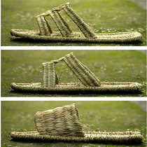 Handmade home slippers hemp straw sandals woven summer men's and women's sandals tide retro casual Japanese natural flip-flops