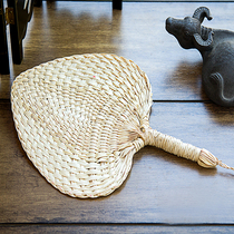 Handmade small cattail fan brown leaf cattail woven cool mini sunflower fan banana fan summer baby hand fan