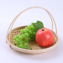 Bamboo basket bamboo basket with handle bamboo basket vegetable hollow tray plate tea farmer household special tableware