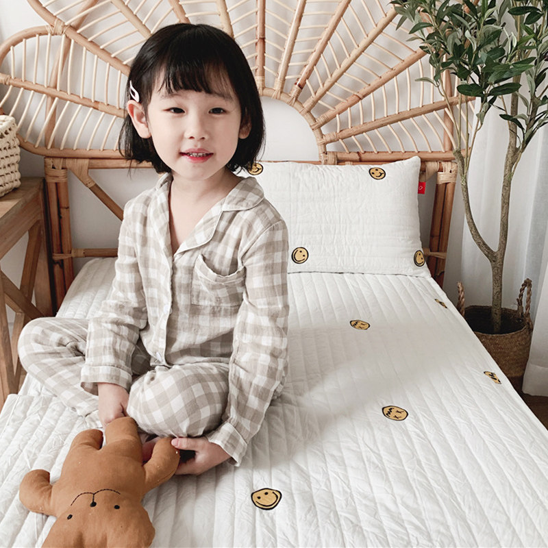Han ins baby bed single kindergarten cotton nap bed cover Newborn four seasons mat Summer mat custom