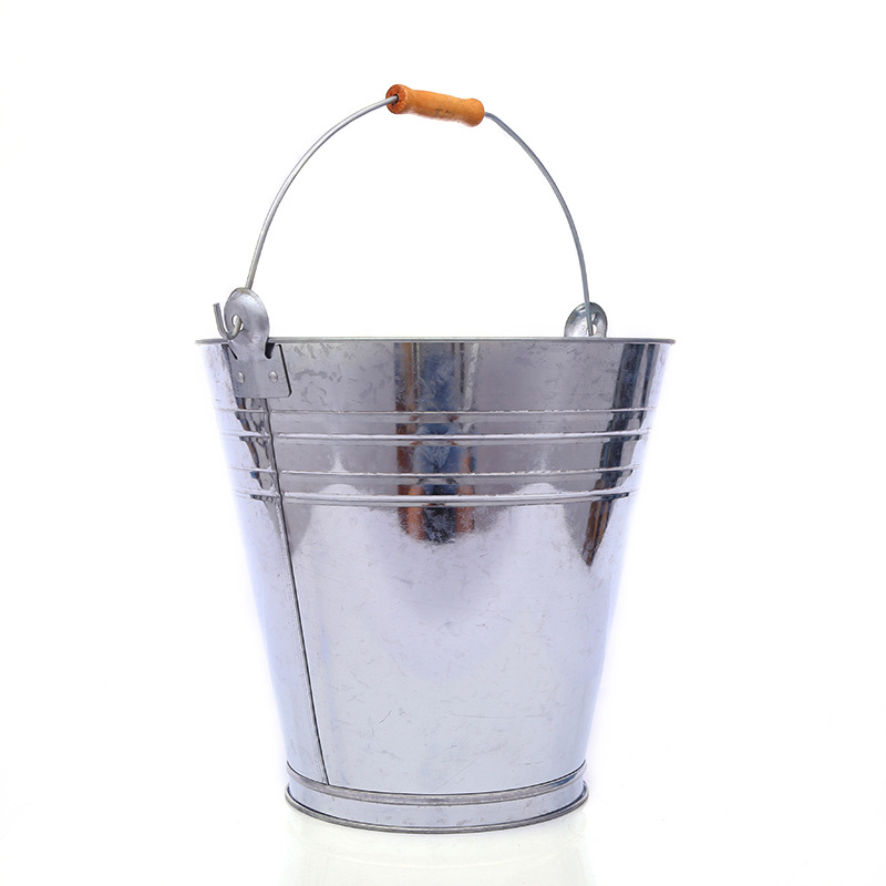 A bucket of Jiangshan galvanized iron bucket household large-capacity iron bucket portable portable white iron bucket flower bucket