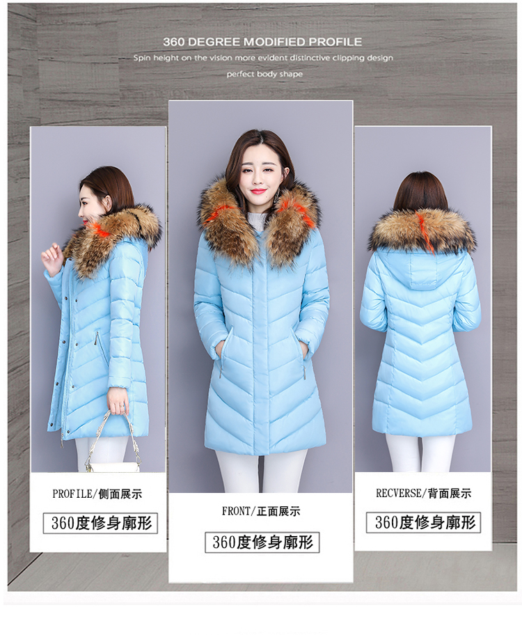 Áo khoác nữ mùa đông cotton mỏng nữ 2018 mới Áo khoác cotton Hàn Quốc nữ dài dày độn xuống áo khoác áo phao parka nữ