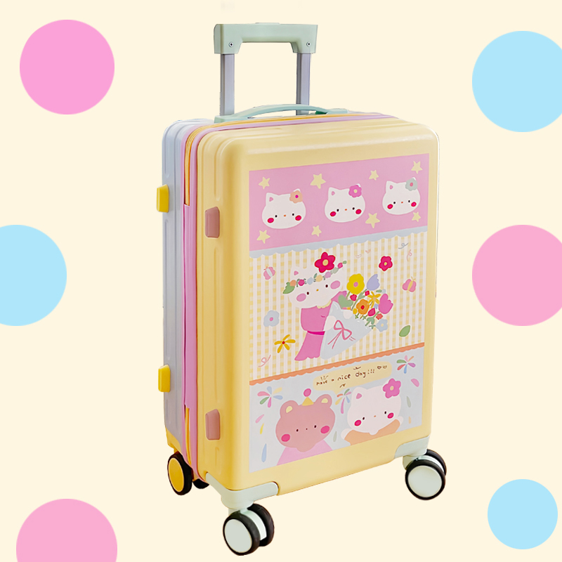 Plant a Sun Original Cute Dopamine Color-Block Suitcase Women's Travel Case Carry-On Luggage Trolley Case Password Case Plant a Sun Original Cute Dopamine Color-Block Suitcase Women's Travel Case Carry-On Luggage Trolley Case Password Case