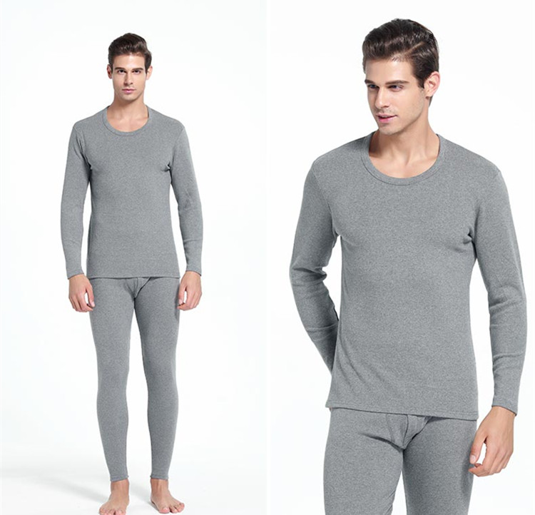 Quần cotton nam mùa thu quần dài vòng cổ áo len cotton cổ chữ V giữa và trẻ mỏng phần đồ lót nhiệt set đồ mùa đông cơ sở 4 quần áo ngủ nữ