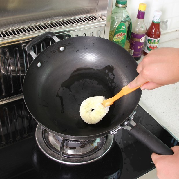 Kitchen hemp fiber wash pot brush cooktop long handle household non-sticky oil pan brush dishwash dishwash brush brush brush brush