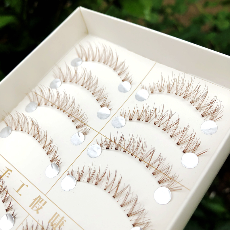 Hanbeier handmade lông mi giả tự nhiên chéo tự nhiên liền mạch trong suốt thân mềm mại tinh tế nude trang điểm không khí lông mi chồn