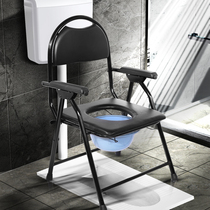 Strengthen the elderly toilet chair Household stool chair Patient mobile toilet folding pregnant woman toilet squat pit toilet