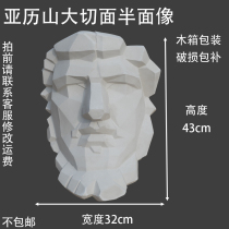 Alexanders face is plastered.