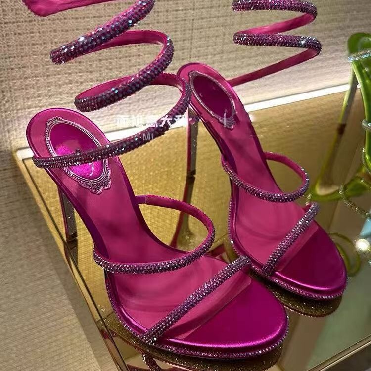 Spring-Style Winding Strap High-Heeled Sandals for Women, Stylish and Fashionable Winding Strap High-Heeled Sandals New Model Spring-Style Winding Strap High-Heeled Sandals for Women, Stylish and Fashionable Winding Strap High-Heeled Sandals New Model