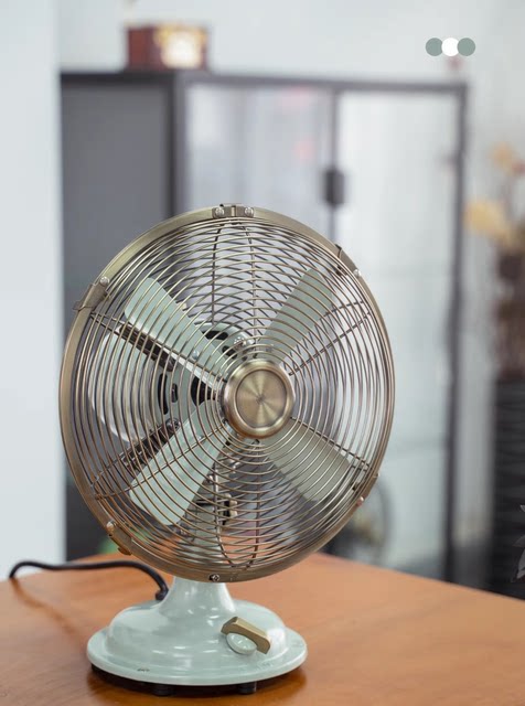 Sam Sunko Electric Fan Retro 8inch Home-Use Metal Nostalgic Ornament Oscillating Small Office Desk Fan Same Model