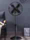 Retro Floor-Standing Fan with Metal Blades for Home and Commercial Use, Restaurant High Airflow Dc Variable Frequency Adjustable Vertical Electric Fan