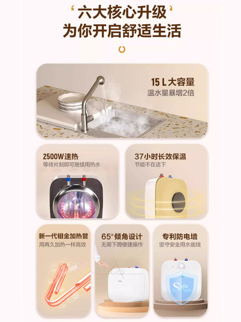 Haier Kitchen Treasure 15L Instant Hot Water Heater for Home Use, Small Water Heater with Top Water Outlet