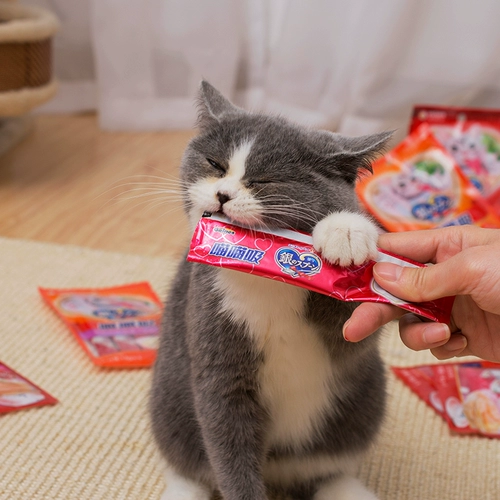 Jialezi Импортированная серебряная ложка Мяу -кошачья кошка кошачья орехи, чтобы стать котятами влажными закусками кошки 24 упаковки и 4 упаковки