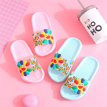 Japanese GP Summer Flowers Home Indoor soft bottom non-slip CUHK Childrens girls outside wearing parent-child sandals