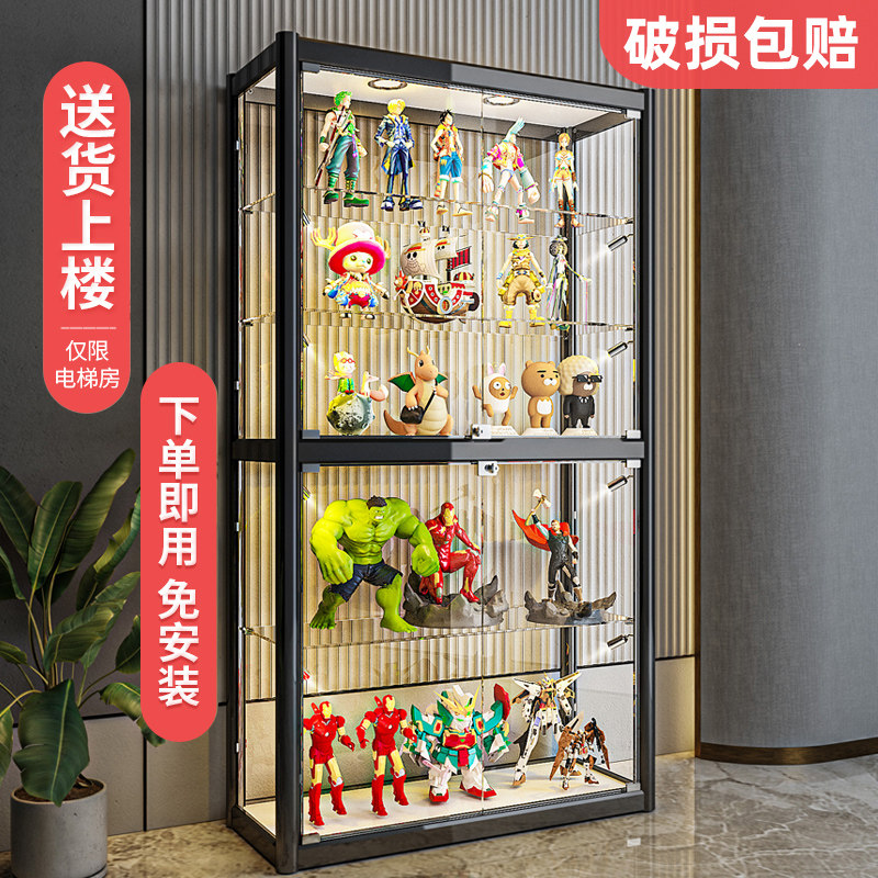 Model display cabinet Model cabinet Lehigh model anti-dust glass wine cabinet Display Cabinet Toy Cabinet Transparent display shelf