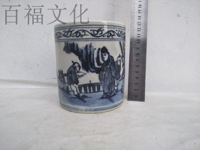 Old Objects Green Flower Porcelain Pen Holder Ancient Play Nostalgia Vintage House Antique Old Objects Folk Collection Props