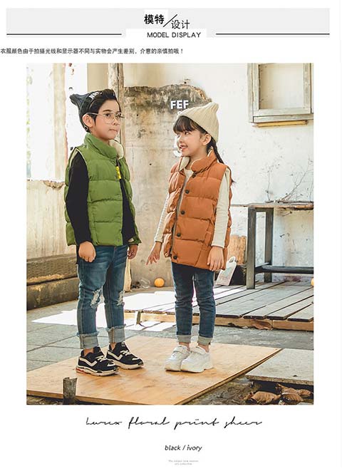 Trẻ em chống mùa xuống áo vest cotton đứng cổ áo mỏng phần mùa thu và mùa đông bé trai bé bé mặc trẻ em mặc bên ngoài mặc quần áo gile trẻ em