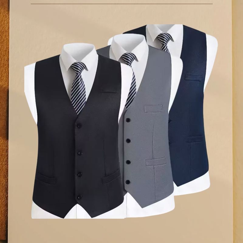 Suit Spring and Autumn Vest Men's Korean Style Groom Slim Fit British Vest Casual Workwear Professional Business Brother