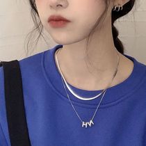 New Custom Alphabetical Necklace Female Niche Design Han Edition Student Brief Online Red Ins Girlfriends Gift Lock Bone Chain