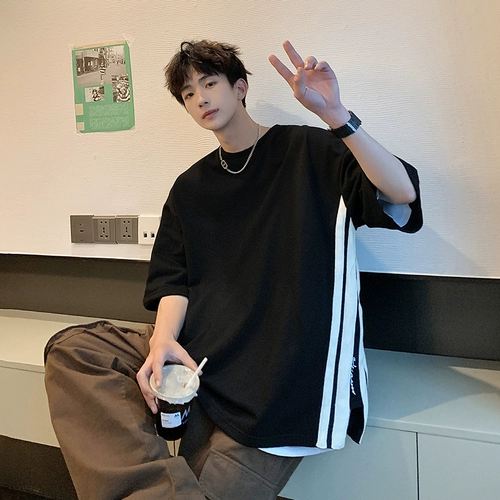 Японская дизайнерская хлопковая футболка с коротким рукавом, тренд сезона, в американском стиле, подходит для подростков